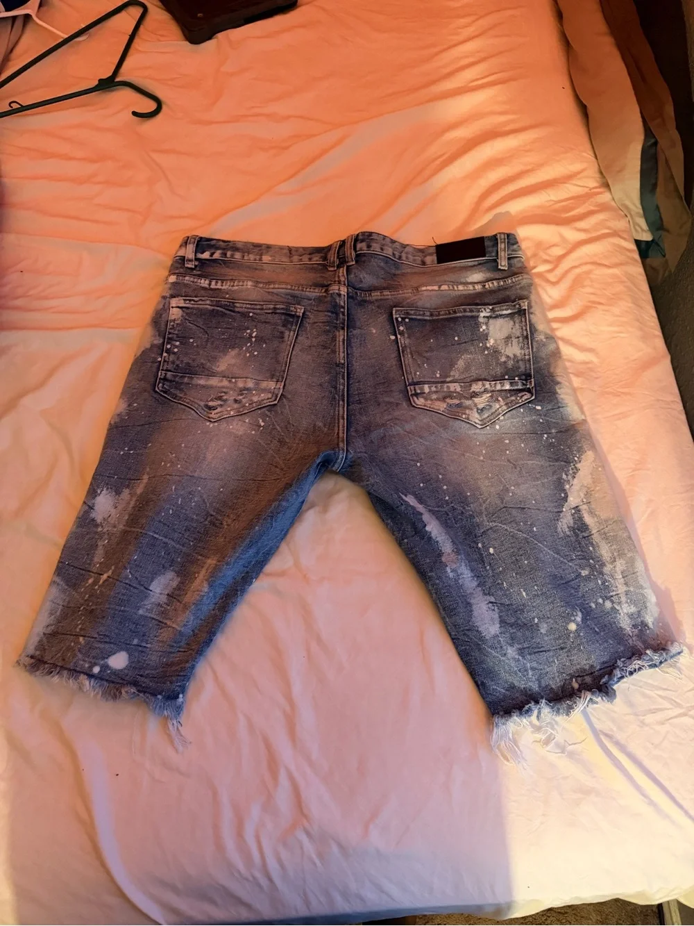 Distressed Light Blue Denim Men’s Shorts